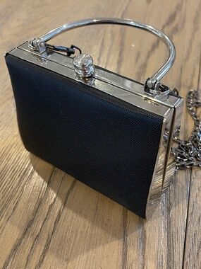 Sasha evening party silver metal/ plastic clutch bag